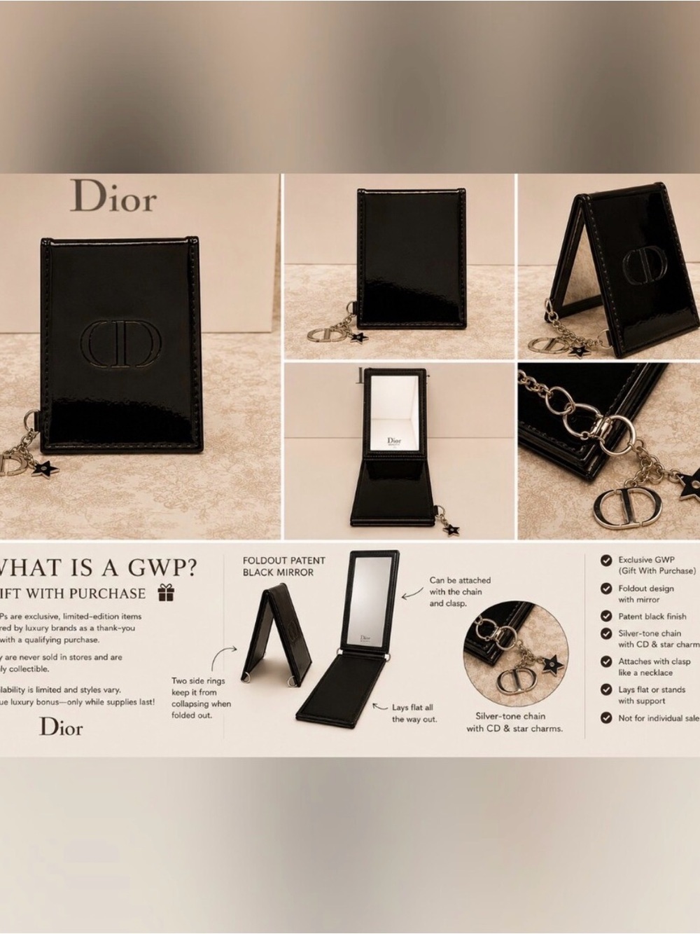 🔥100% AuyDior Black Patent Leather Card HDior holder🔥 - Picture 12 of 12